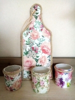 Handgemaakte decoplank rozen