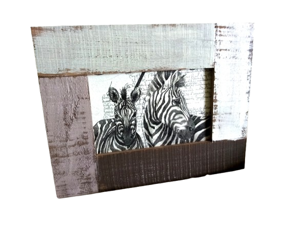 Handgemaakte zebra in lijst