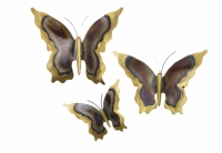 Wanddecoratie vlinders goudkleur / bruin