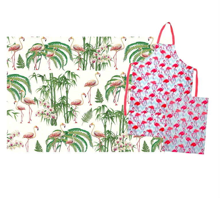 Flamingo keukenset + cadeaupapier